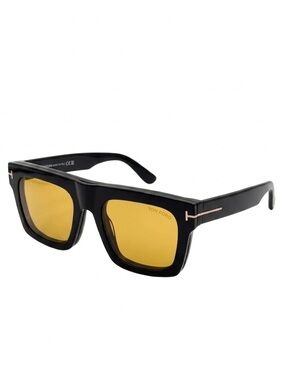New Tom Ford FT6068-B 001 Black Frames with Brown Detachable Clip-On Lenses